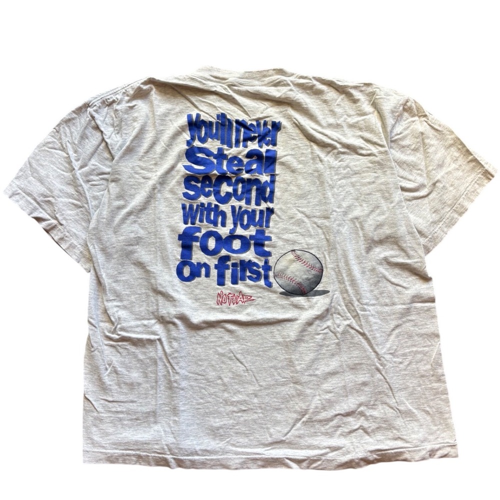 Vtg No Fear You'll Never Steal Second With Your Foot On First Single Stitch XXL
